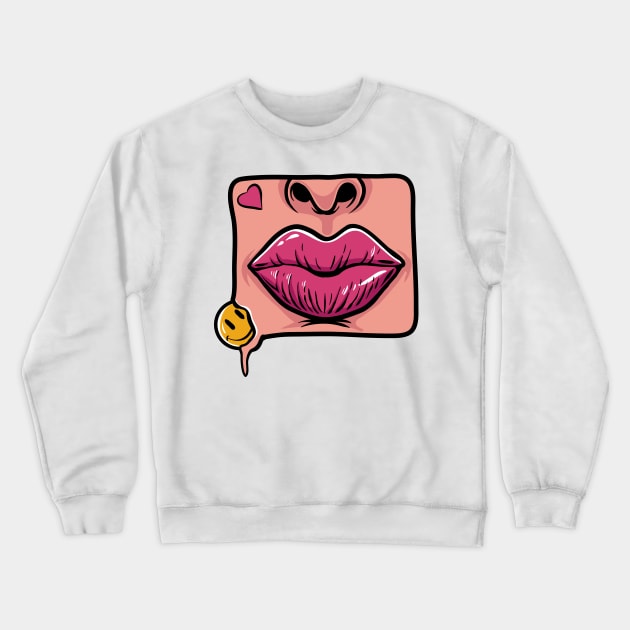 kiss for happiness Crewneck Sweatshirt by PlasticGhost